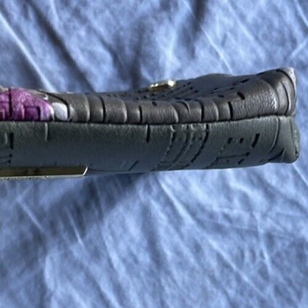 STEVE MADDEN Floral Mauve Wristlet Double Zip Wallet Bag Clutch Quilted - Picture 7 of 15